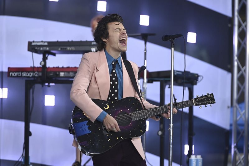 Harry Styles, shown performing for the "Today" show in February 2020, will open the 2021 Grammy Awards on March 14. (Photo by Anthony Behar/Sipa USA) (Sipa via AP Images)