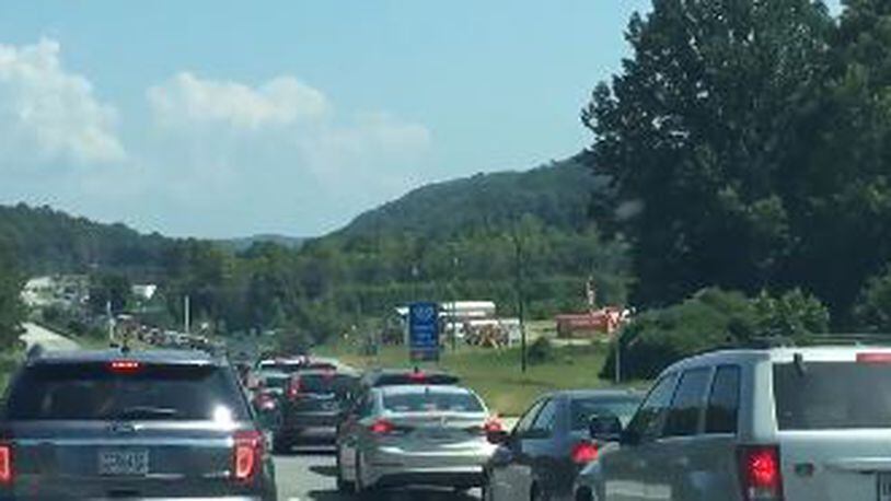 Channel 2 Action News reported that traffic was heavy on U.S. 19 north through Lumpkin County Monday afternoon.