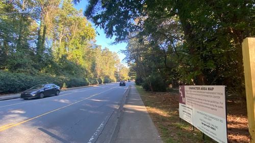 A local developer wants to change the character map area designation for a Peachtree Dunwoody Road residential property that would allow zoning for multi-family units and some office development. (Adrianne Murchison/AJC.com)
