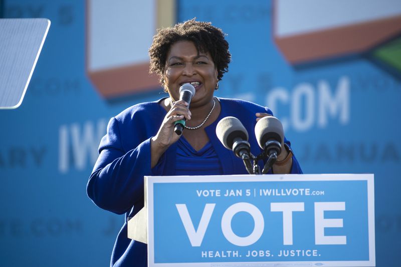 Democrat Stacey Abrams faced accusations from Republicans this week of trying to change her stance of opposing boycotts, at this time, over Georgia's new election law. Her camp said Abrams' position remains clear, that she wants to bring business to Georgia. (Alyssa Pointer / Alyssa.Pointer@ajc.com)