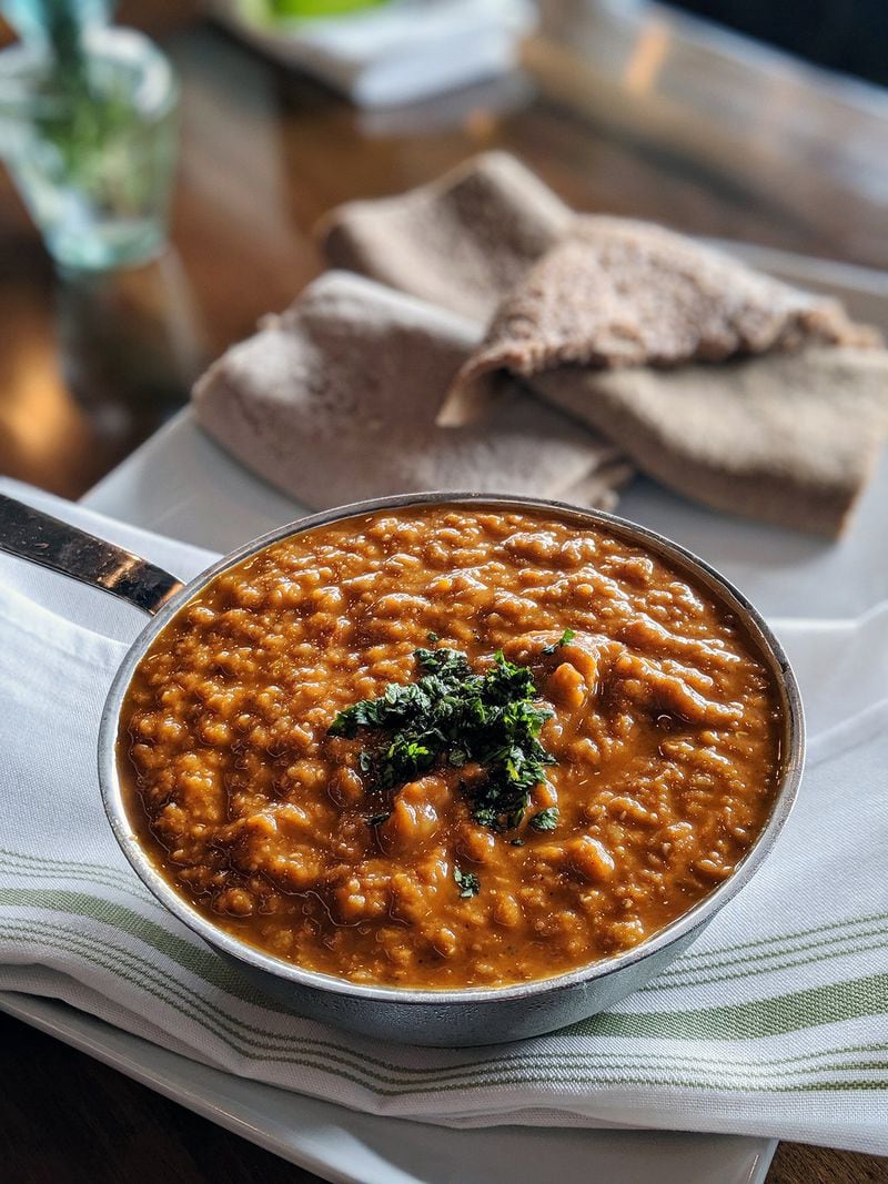 Misir Wat is a dish of stewed red lentils seasoned with berbere, the traditional spice mixture of Ethiopian and Eritrean food. CONTRIBUTED BY MICHAEL JACKSON