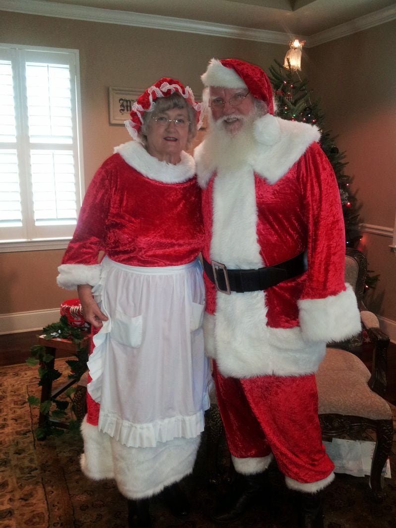 Bill Odom’s wife, Amy, is often by his side as Mrs. Claus.