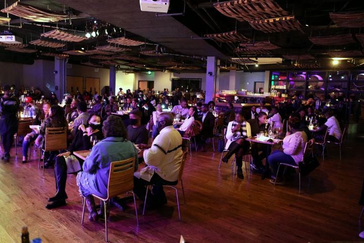 Grammy winner Chrisette Michele played the first of two sold out concerts at the City Winery on Sunday, December 13, 2020. The show featured limited capacity with social distancing of the tables in the intimate venue.
Robb Cohen for the Atlanta Journal-Constitution