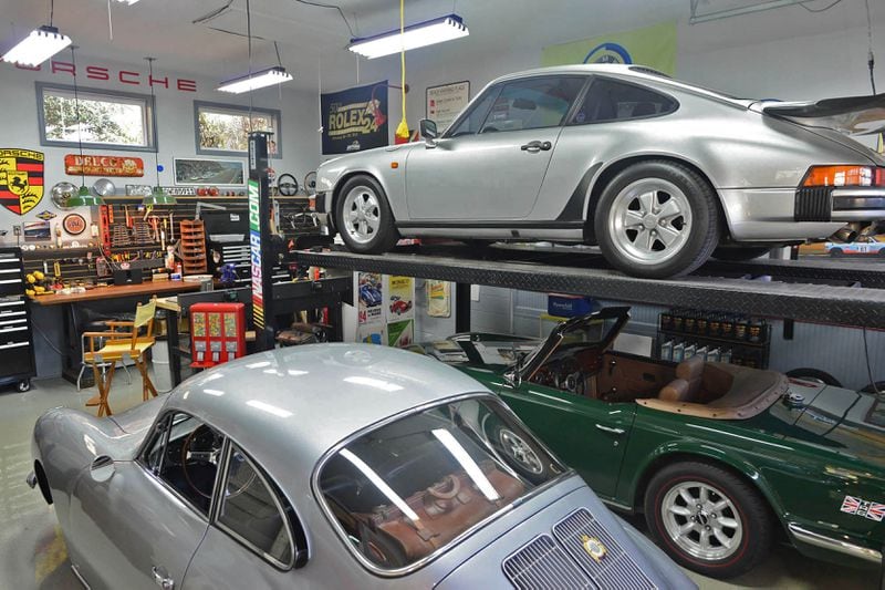 The homeowners added a detached garage for Tom Doherty's car collection, which includes a 
1972 BMW 2002 Tii, 1965 Porsche 356 and 1985 Porsche 911.