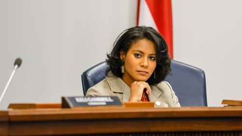 District Two Commissioner Jerica Richardson is seen at a Cobb County Board of Commissioners meeting in Marietta on Tuesday, September 27, 2022.   (Arvin Temkar / arvin.temkar@ajc.com)
