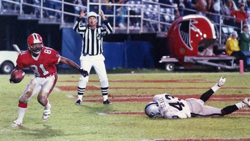 Former  Falcons receiver Billy “White Shoes” Johnson. AJC file photo