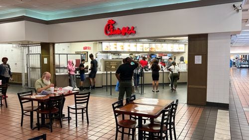 The Chick-fil-A at Greenbriar Mall was still one of the busiest counters in the food court Wednesday despite announcing the location would close Saturday.