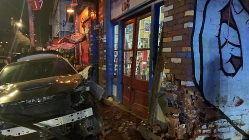 Photos of the damage to Little's Food Store on Carroll Street in Cabbagetown early Sunday.
