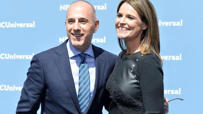 Matt Lauer and Savannah Guthrie attend the NBCUniversal 2016 Upfront Presentation on May 16, 2016 in New York, New York.  (Photo by Slaven Vlasic/Getty Images)