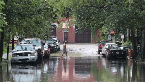 A heavy afternoon thunderstorm caused flooding in several areas throughout Savannah on Monday, July 17, 2023. (Photo Courtesy of Richard Burkhart/Savannah Morning News)