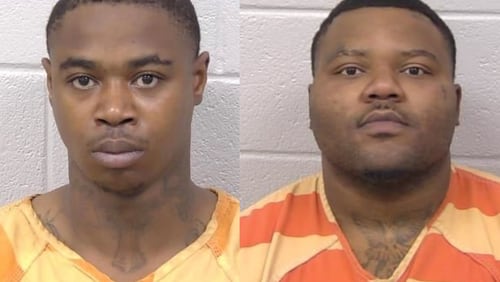 Carlos Favors-Battle (left) and Justin Sims each received three life sentences in prison for a triple murder, according to the Paulding County District Attorney's Office.