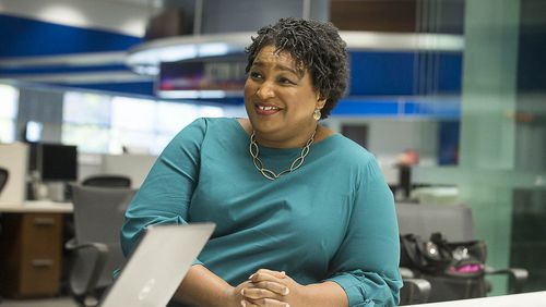 11/17/2018 -- Atlanta, Georgia -- A day after bowing out of the race for governor, former Georgia Gubernatorial Democratic candidate Stacey Abrams speaks to Atlanta Journal Constitution reporters at the WSB-TV headquarters in Atlanta, Saturday, November 17, 2018. In a speech on Friday, Abrams said she accepts that she doesn't have enough votes to beat her opponent Brian Kemp.(ALYSSA POINTER/ALYSSA.POINTER@AJC.COM)
