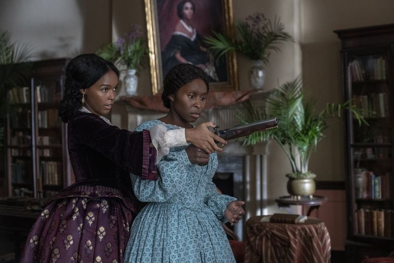 Janelle Monáe stars as Marie Buchanon and Cynthia Erivo as Harriet Tubman in HARRIET, a Focus Features release. Photo credit Glen Wilson/Focus Features
