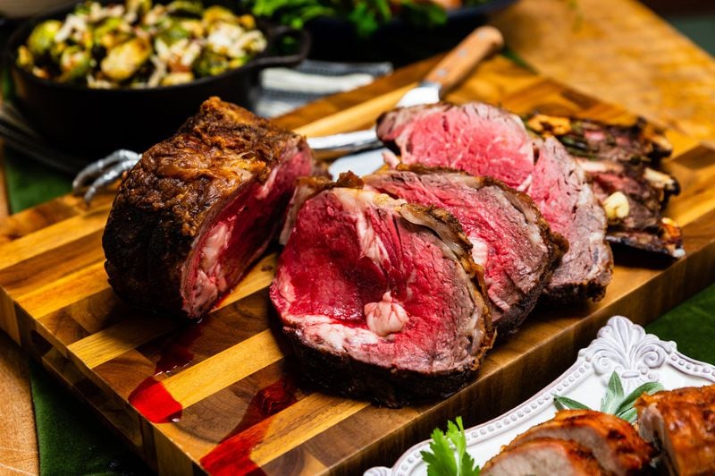 Part of the secret to making chef Rusty Bowers’ King Prime Rib is to let the prime rib roast sit at room temperature long enough before putting it in the oven. CONTRIBUTED BY HENRI HOLLIS