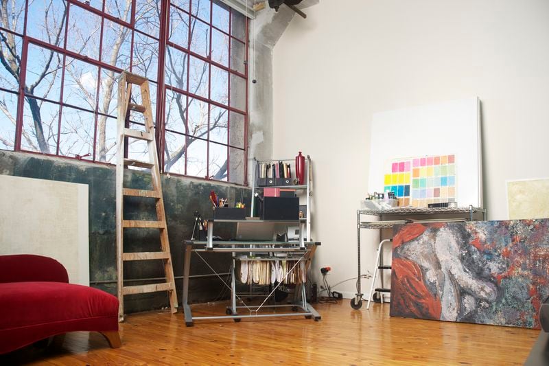 Ample light, high ceilings and plenty of space for work and supplies are all features of this Mattress Factory Lofts studio space. Photo credit: Kevin Goolsby.