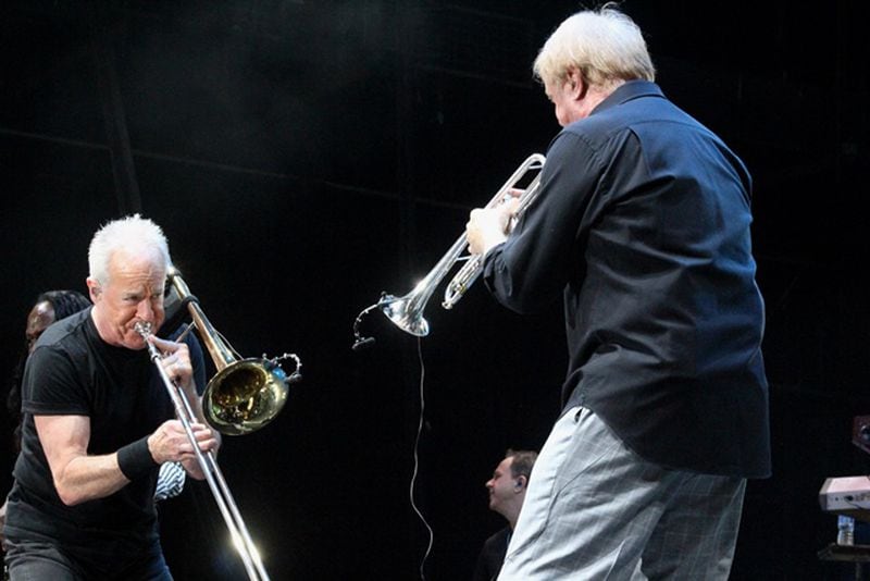 James Pankow (left) and Lee Loughnane add some spice. Photo: Melissa Ruggieri/AJC.
