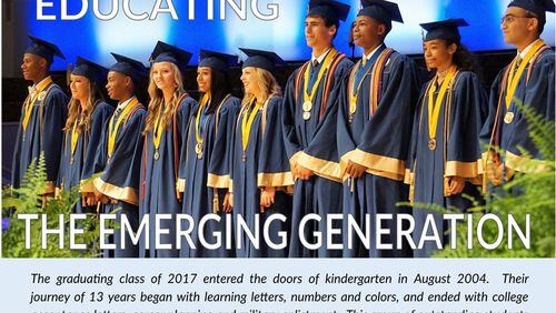 Members of the 2017 high school graduating class are prominently featured on the cover of the Cherokee County School District annual report. CHEROKEE COUNTY SCHOOLS