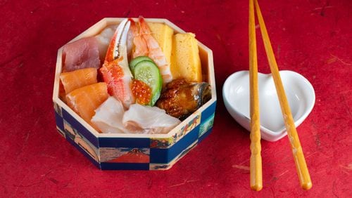 Valentine's Day seafood chirashi from Kura Revolving Sushi Bar. Photo by Emily Davis