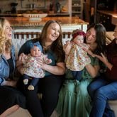 Midwife Carson Ragan (left) with daughter Macauly and granddaughter Blair with friends, doula Maegan Hall (far right) and her daughter and granddaughter, Brianna and Juniper.
(Courtesy of Elsa Hall)