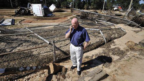 During his 30 years of continuous service, Austell Mayor Joe Jerkins faced many challenges when the 500-year flood struck Austell in September 2009. He will not seek re-election this year. AJC file photo