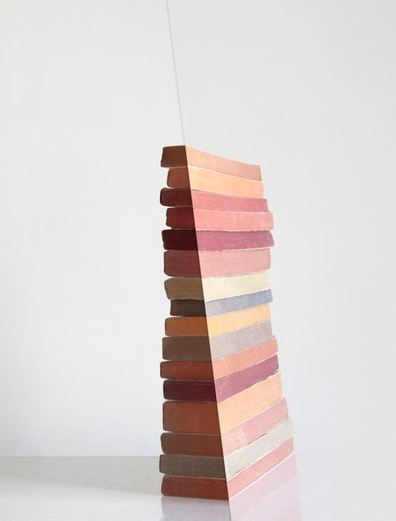 Mary Ellen Bartley’s “Pyramid” (2022) from the “Split Stacks” series.
