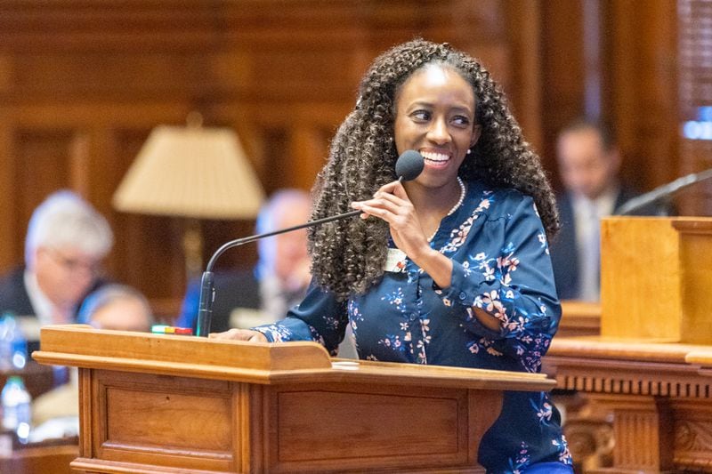 State Rep. Dar'shun Kendrick, D-Lithonia, opposes a new law that would allow the state to oust local prosecutors. “We have so many other priorities in this state,” Kendrick said. “Trying to tell duly elected officials what to do shouldn’t be one of them.” (Arvin Temkar / arvin.temkar@ajc.com)