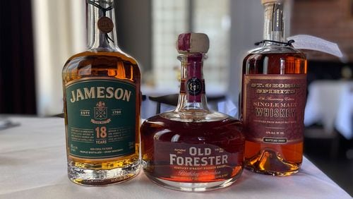 Jameson 18 Years, Old Forester Birthday bourbon and St. George Spirits single malt whiskey 40th anniversary edition can prove pricey. Krista Slater for The Atlanta Journal-Constitution