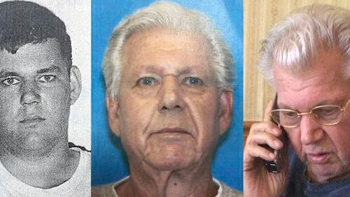 The faces of Robert Stackhouse: At left is a 1966 mugshot released by the Georgia Department of Corrections; center is an image  released in May 2016 by the U.S. Marshal's Service after Stackowitz' arrest in Sherman, Conn.; at right is an AJC image of Stackowitz at home in Sherman after neighbors helped him post bond, also in May.