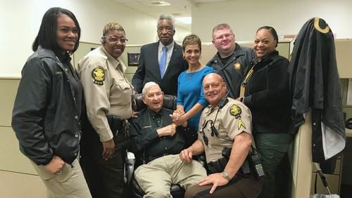Investigator Jack Simpson (center) with some of his coworkers at the Newton County Sheriff's Office.