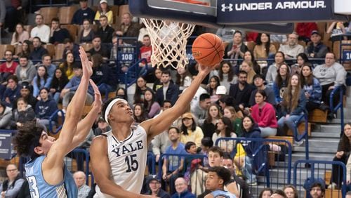 Former Yale forward E.J. Jarvis averaged 11.3 points per game for the Bulldogs in the 2022-23 season. (Steve Musco/Yale Athletics)