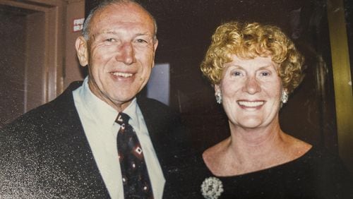 Adam Bennett is shown in this family photo with his wife, Nancy Bennett. Adam Bennett, a World War II Veteran, died in 2017 after suffering injuries at Sunrise of East Cobb, an assisted living facility. Before his death, he left voice messages for his daughter saying he was dying and needed help, and he told a caretaker that he had been punched.