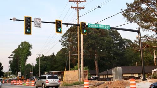 The main roadway of the College Corridor is now open to traffic. The Collins Hill Extension provides a direct connection from downtown Lawrenceville to Georgia Gwinnett College. (Tyler Wilkins / tyler.wilkins@ajc.com)