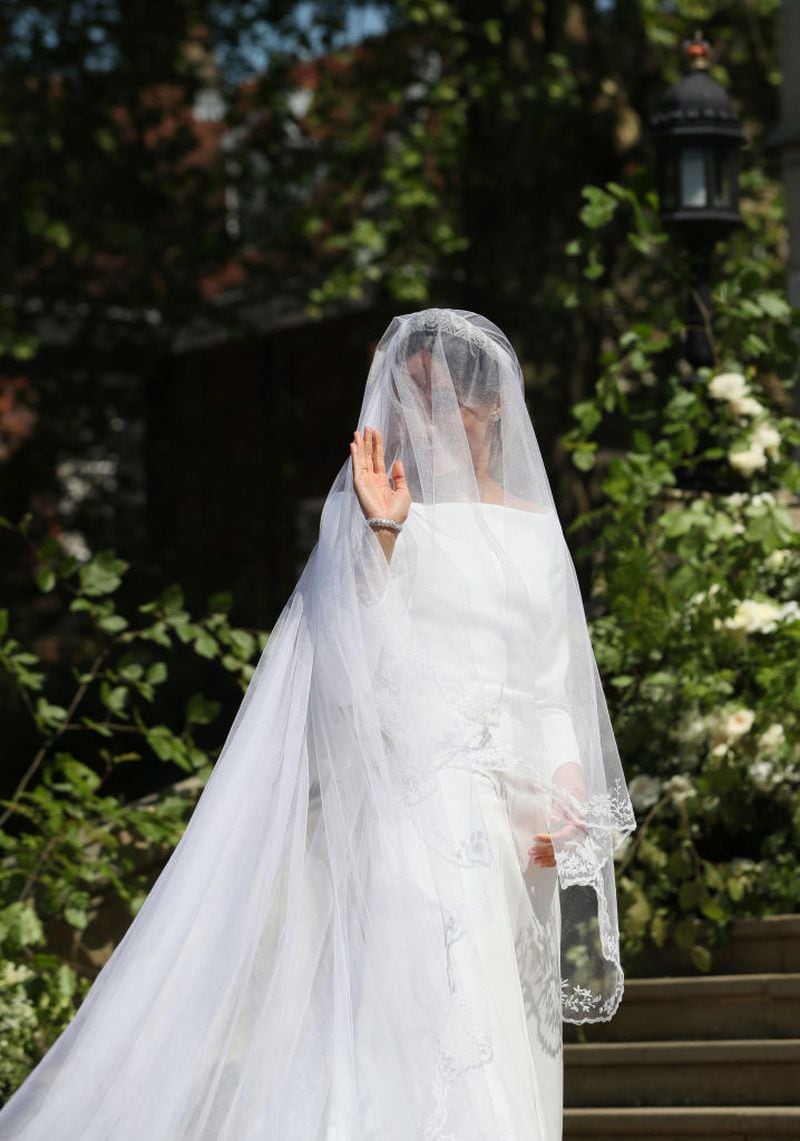 Meghan Markle's veil includes delicate flowers that represent all 53 countries in the British Commonwealth, along with the California Poppy, one of Markle's favorite flowers.