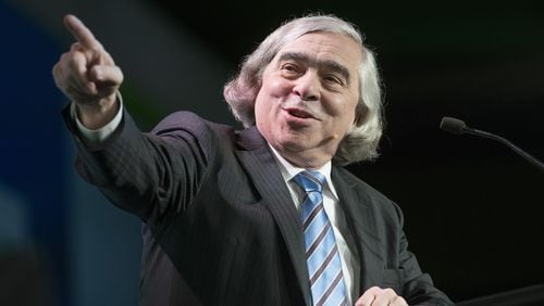 Energy Secretary Ernest Moniz at the 2016 IHS CERAWeek conference in Houston, Texas, on Feb. 24, 2016. MUST CREDIT: Bloomberg photo by Matthew Busch.