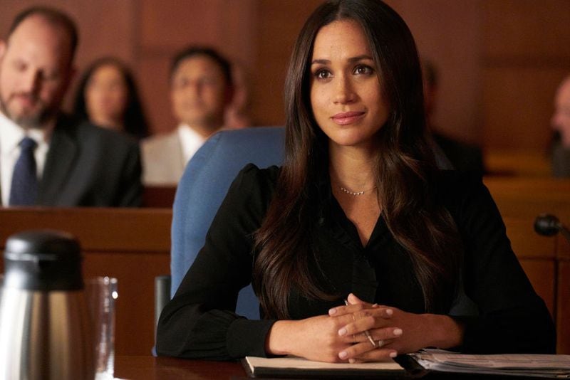 SUITS -- "Shame" Episode 709 -- Pictured: Meghan Markle as Rachel Zane -- (Photo by: Ian Watson/USA Network/NBCU Photo Bank via Getty Images)