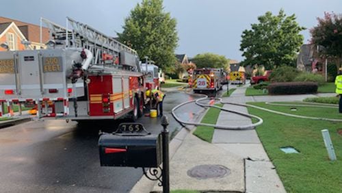 A lightning strike caused a Grayson home to catch fire Monday,  Gwinnett County Fire and Emergency Services said.