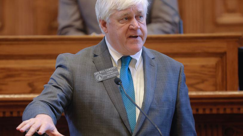 Sen. Bill Cowsert (R-Athens) cast the deciding vote to reject an amendment to a bill on tenant rights. The amendment would have allowed landlords to require up to three months' worth of rent as a security deposit, rather than two. (Natrice Miller/ Natrice.miller@ajc.com)