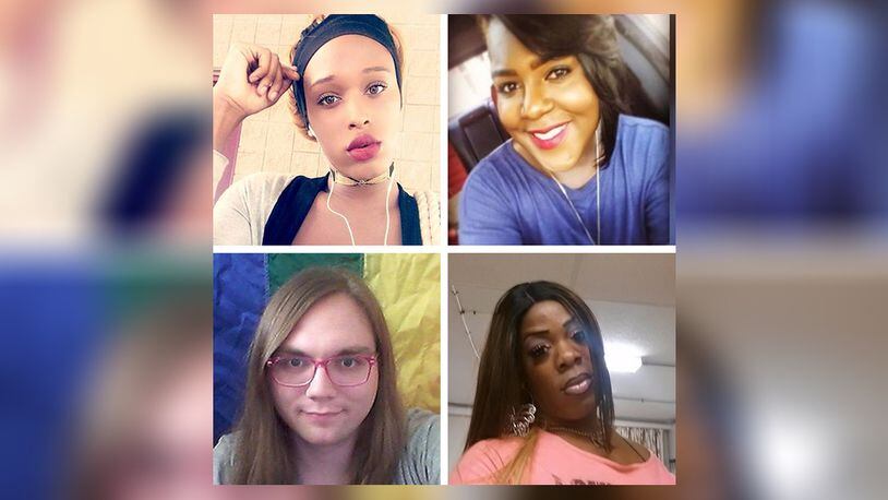 From top left: Ava Le'Ray Barrin, TeeTee Dangerfield, Scout Schultz, and Candace Towns have all been killed since June 2017. They are four of the twenty-five transgender people killed this year.