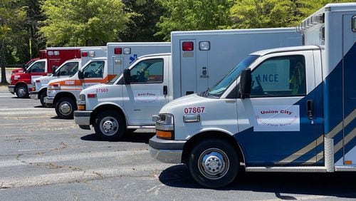 These medical first responder units, which officials say are different from ambulances because they have more gear and are designated differently, are going to cities throughout the southern part of Fulton County to ensure adequate service amid the COVID-19 pandemic. (Ben Brasch/AJC)