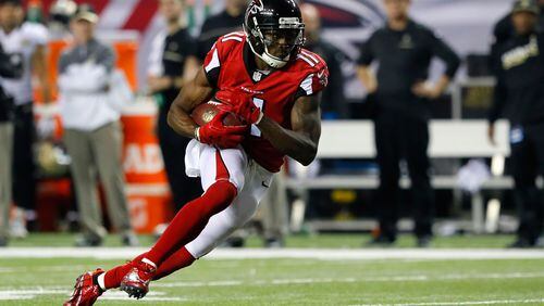 Julio Jones and the Falcons get a rematch Saturday against the Seahawks in an NFC divisional playoff game. (Photo by Kevin C. Cox/Getty Images)