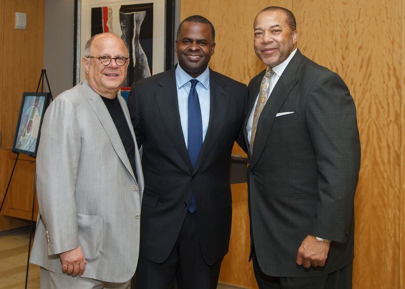 Joel Katz, Atlanta Mayor Kasim Reed and Thomas W. Dortch Jr. at the Best Cellars patron party. Photos: Ben Rose