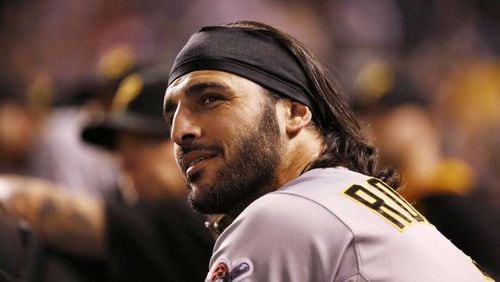 Braves newcomer Sean Rodriguez was driving an SUV that was struck by a stolen police car during a fiery weekend crash in Miami. The player escaped injury, but his wife and two of their children were hospitalized. (AP file photo)