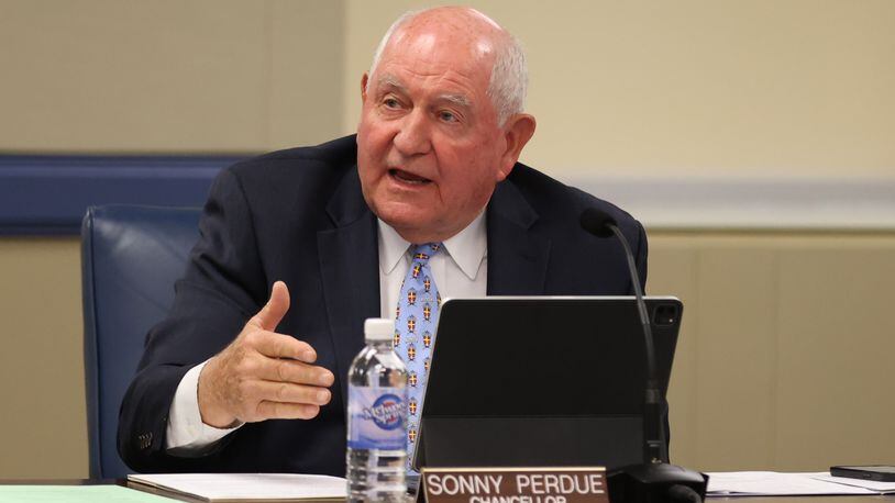 Chancellor of the University System of Georgia Sonny Perdue called budget reductions "an incredibly disappointing outcome."  Miguel Martinez / AJC FILE PHOTO