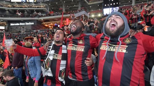 December 8, 2018 Atlanta - Atlanta United fans cheer before the start of the MLS championship game between the Portland Timbers and the Atlanta United on Saturday, December 8, 2018. HYOSUB SHIN / HSHIN@AJC.COM