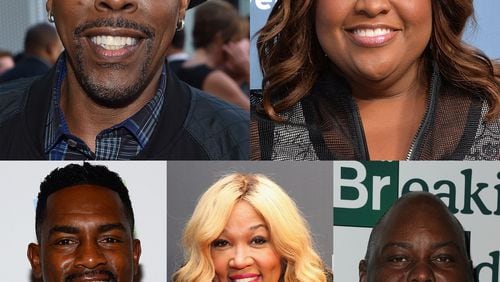 Tom Joyner's radio show will rotate five comics each week to replace J. Anthony Brown: (T-L clockwise) Arsenio Hall, Sherri Shepherd, Lavell Crawford, Kym Whitley and Bill Bellamy. CREDIT: Getty Images