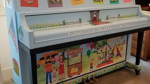 The new public piano is colorful and decorated especially for Dunwoody.