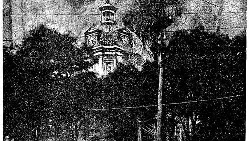 The DeKalb County Courthouse was destroyed by fire on Sept. 14, 1916. This photo ran in the Atlanta Constitution following the blaze. (Archive photo)