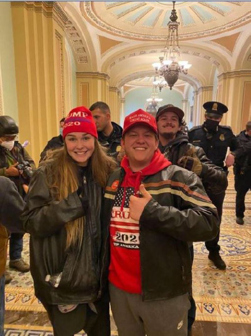 Savannah Danielle McDonald, 20 of Elberton, and Nolan Harold Kidd, 21 of Crawford, seen here in a photo posted to social media, have both pleaded guilty to misdemeanor charges related to their role in the Jan. 6, 2021 U.S. Capitol riot. They each face up to six months in prison and thousands in fines. 