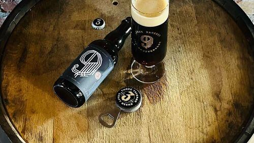 Three Taverns 9th Anniversary Ale is a limited edition barleywine aged for 13 months in 8-year-old Willett bourbon barrels. / Credit: Three Taverns Brewery