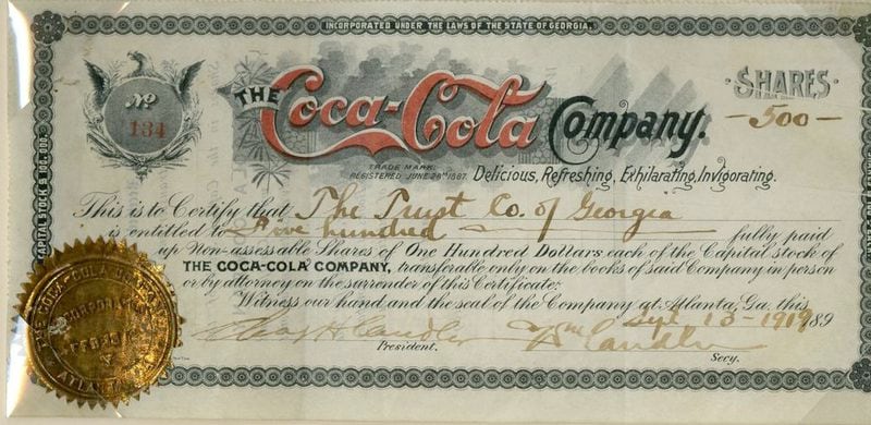 The original stock certificate.